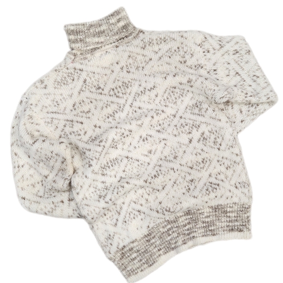 VINTAGE HASTING&SMITH Turtle Neck Sweater, White/Gray, Women's Large - Picture 3 of 8